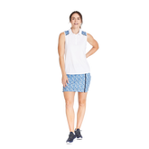Mosaic Colorblock Sleeveless Polo Shirt